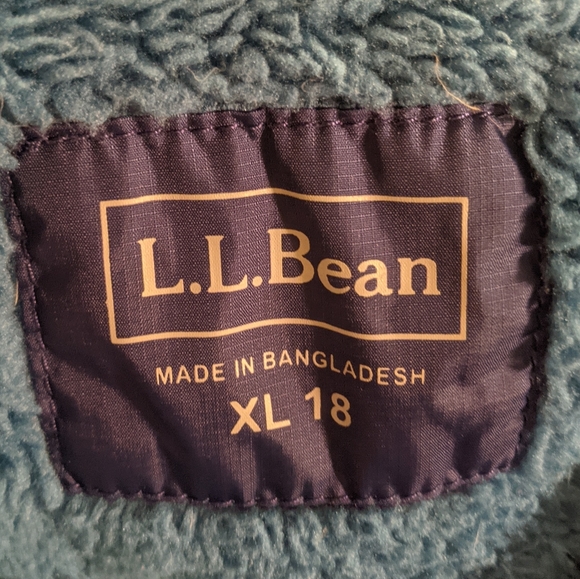 LLBean winter puffer coat boys sz XL 18 - Picture 3 of 6